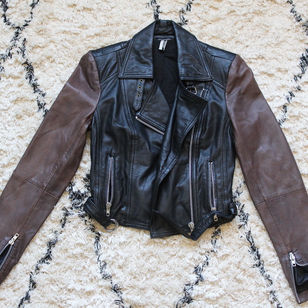 Topshop Vegan Leather Moto Jacket